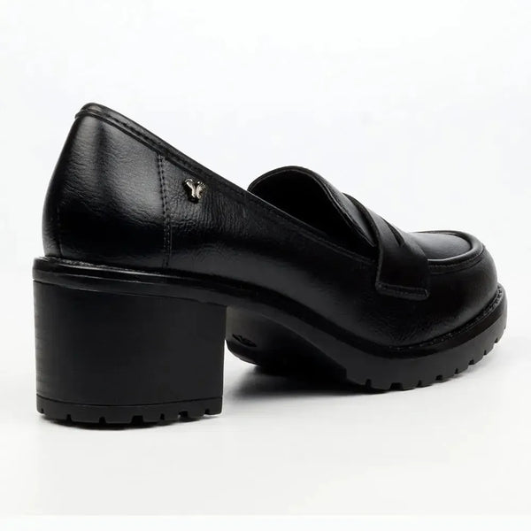 Butterfly Feet Noxer 9 High Block Heel Saddle Loafer - Black