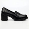 Butterfly Feet Noxer 9 High Block Heel Saddle Loafer - Black