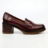 Butterfly Feet Noxer 9 High Block Heel Saddle Loafer - Burgundy