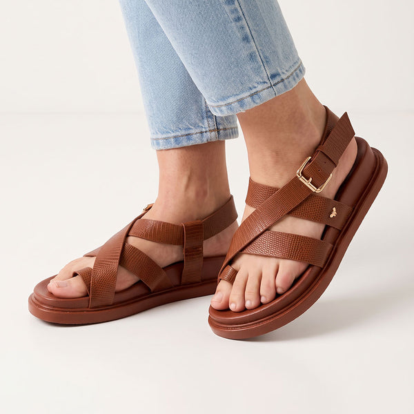 Butterfly Feet Palmera 1 Footbed Sandals - Tan