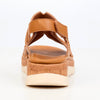 Butterfly Feet Prio1 Cut Out Low Wedge Sandals - Tan