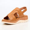 Butterfly Feet Prio1 Cut Out Low Wedge Sandals - Tan