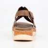 Butterfly Feet Prio1 Cut Out Wedge Sandals - Taupe