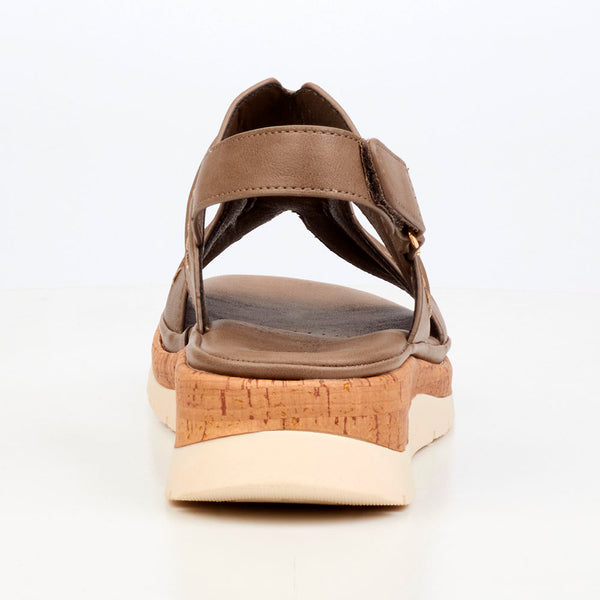 Butterfly Feet Prio1 Cut Out Wedge Sandals - Taupe