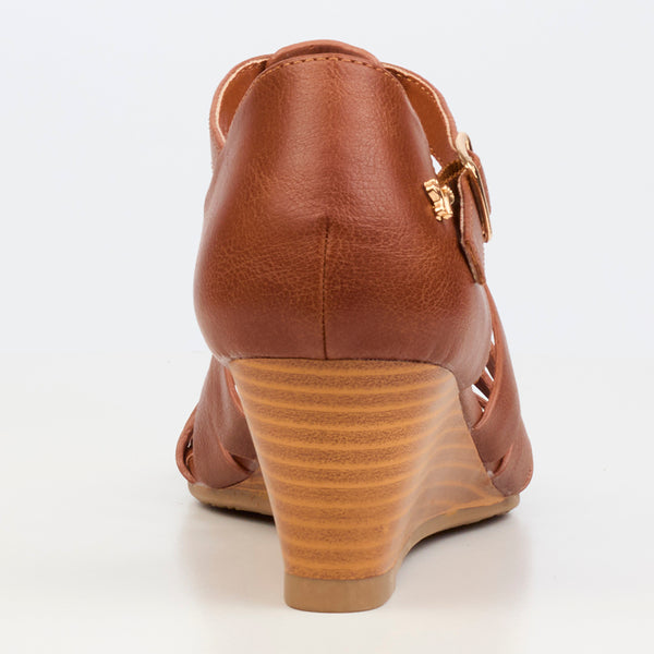 Butterfly Feet Shani 18 Wedge Sandals - Tan