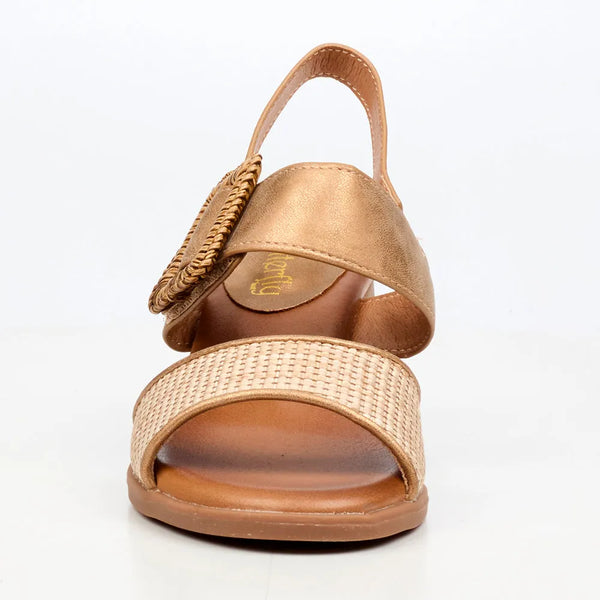 Butterfly Feet Teegan Block Heel Sandals - Bronze