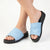 Cabo ladies Flat Push In Sandal - Blue
