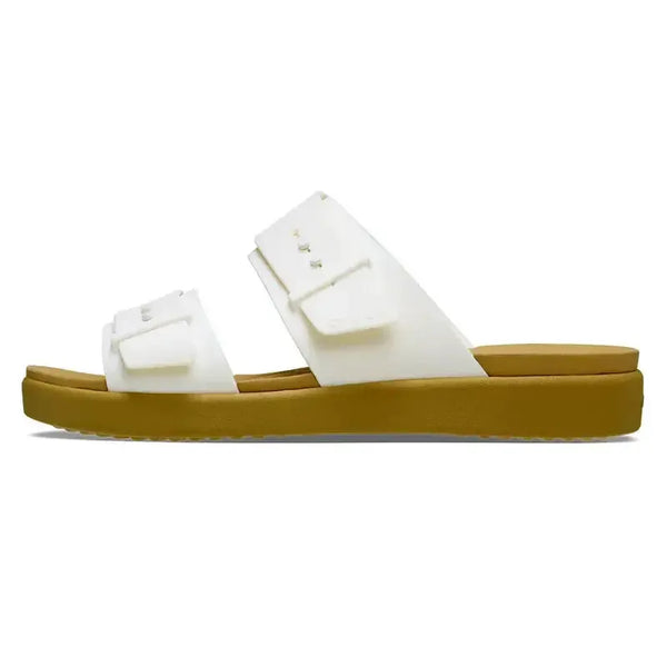 Crocs Brooklyn Lyn Buckle Low Sandal - Chalk/Tan