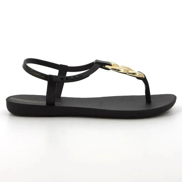 DUPLICATE Ipanema Slingback Sandal With Trim - Black/Gold