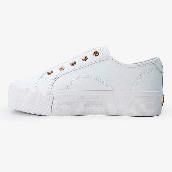 FILA Alessia MM Platform Sneaker - Gold/White