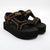 FILA Luna Metallic Platform Sandals - Black/Gold-FILA-Buy shoes online