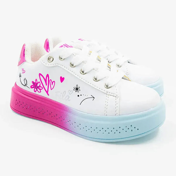 FILA Nova Lights Kids Sneaker - White/Cerise