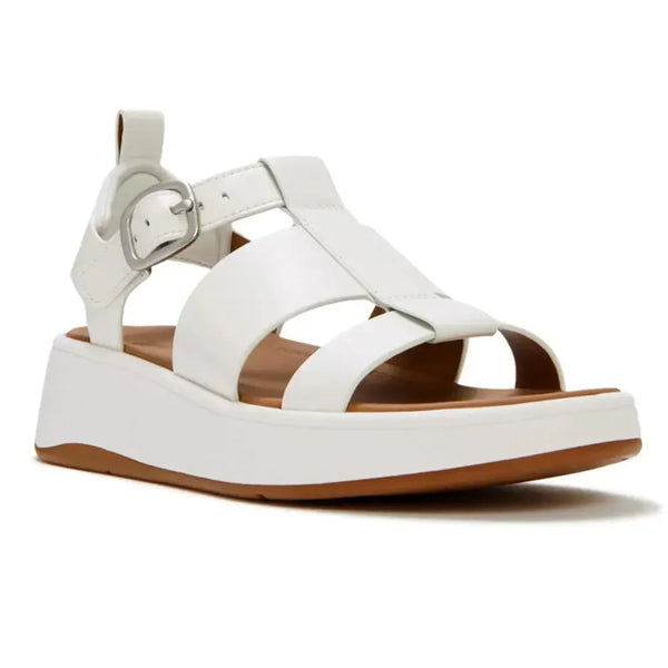 Fit Flop F-Mode Fisherman Platform Leather Sandal - Urban White