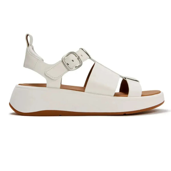 Fit Flop F-Mode Fisherman Platform Leather Sandal - Urban White