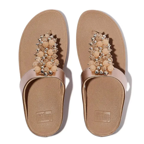 Fit Flop Fino Bauble-Bead Sandal - Metallic Beige