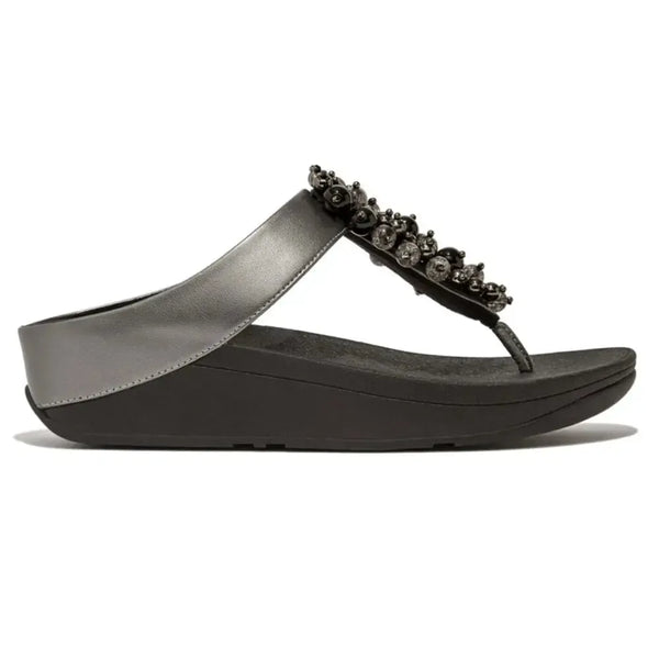 Fit Flop Fino Bauble-Bead Sandal - Pewter Black