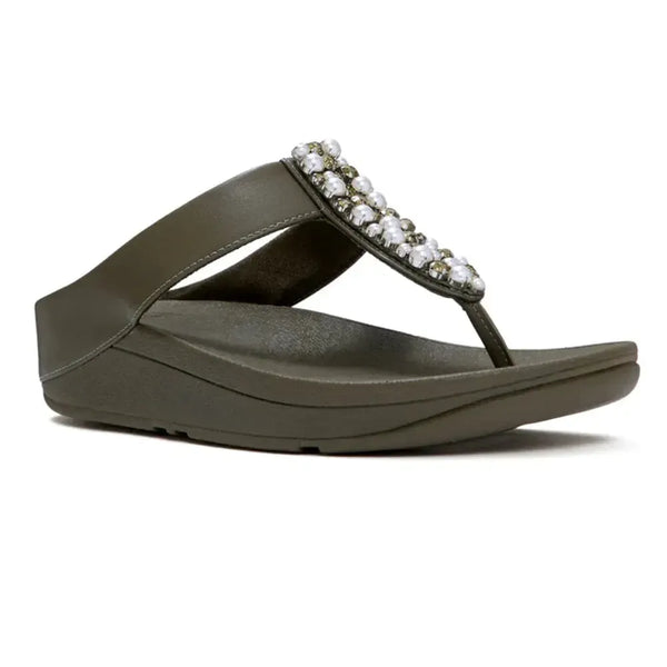 Fit Flop Fino Toe Post with Pearl and Crystal Adornment - Kalamata