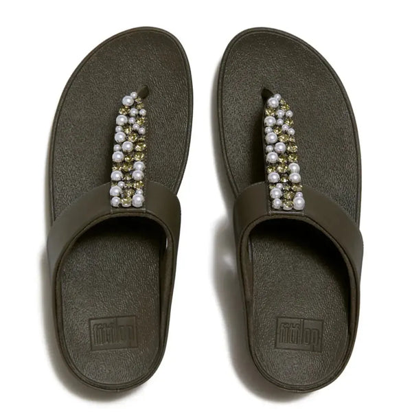Fit Flop Fino Toe Post with Pearl and Crystal Adornment - Kalamata