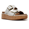 Fit Flop Gen FF-Max Two Bar Buckle Leather Slides - Urban White