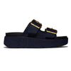 Fit Flop Gen FF-Max Two Bar Buckle Slides - Dark Denim