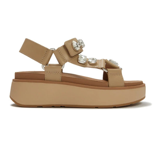 Fit Flop Gen FF-Max Ultra-Jewel Leather Back Strap Sandal - Cappuccino