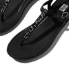 Fit Flop Gracie Crystal-Mix Leather Thong Sandal - All Black