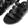 Fit Flop Gracie Rubber-Leather Fisherman Sandal - All Black