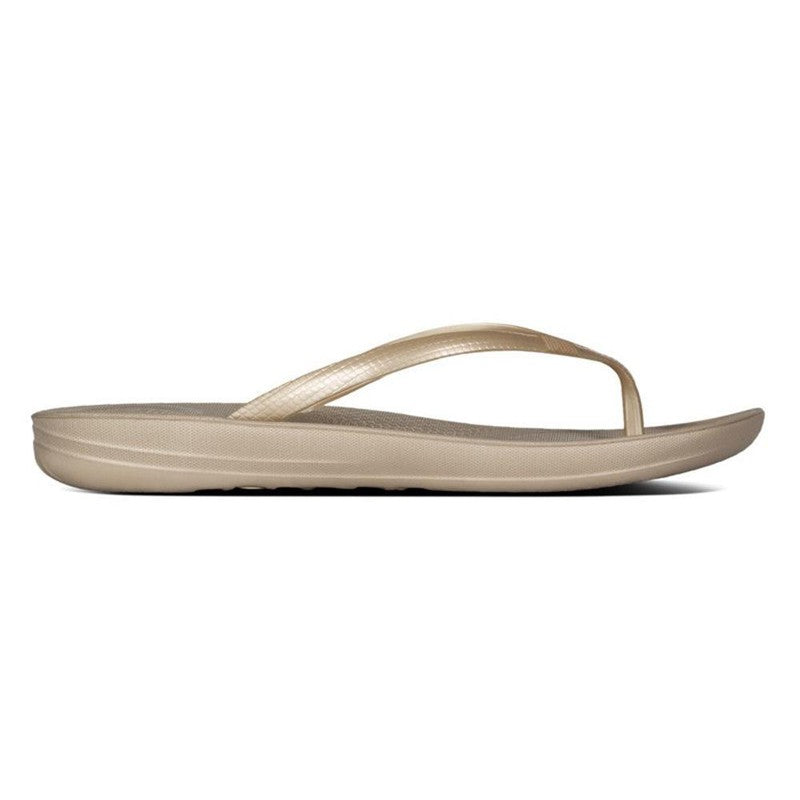 Fit Flop Iqushion Ergonomic Flip Flops - Gold – Shoe Box™ Online Store
