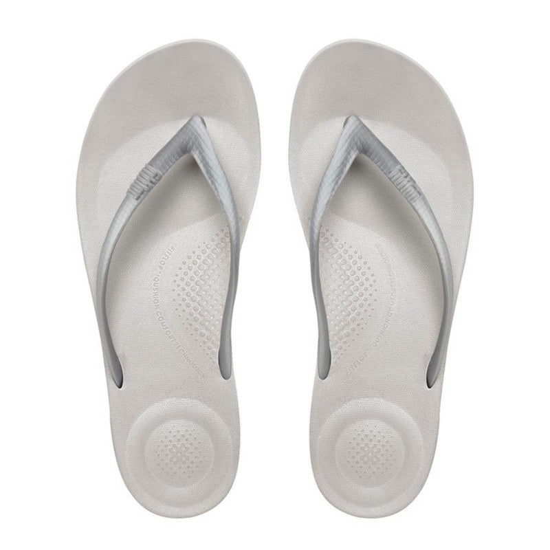 Fit Flop Iqushion Ergonomic Flip Flops - Silver – Shoe Box™ Online Store
