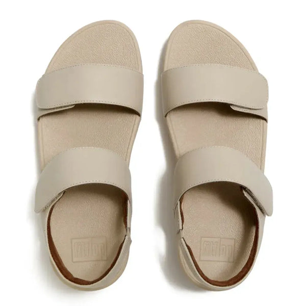 Fit Flop Lulu Adjustable Leather Sandal - Hazy Taupe