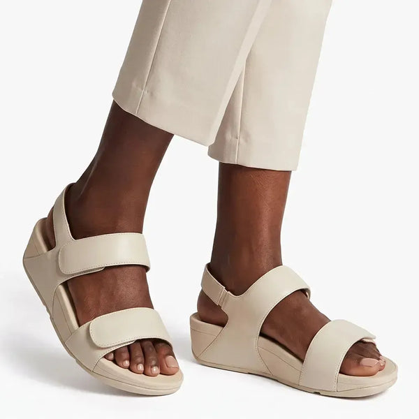 Fit Flop Lulu Adjustable Leather Sandal - Hazy Taupe