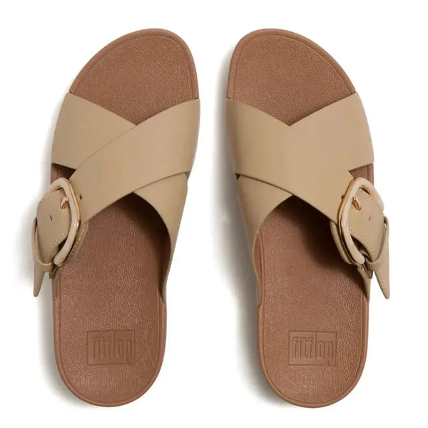 Fit Flop Lulu Cross Slide with inlay Buckle - Cappuccino