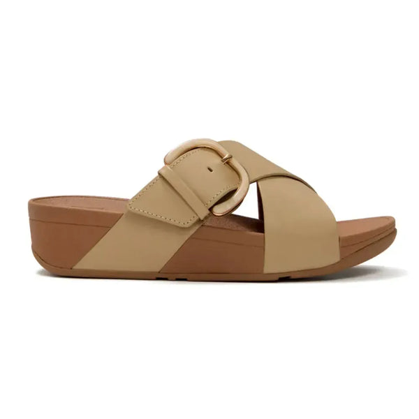 Fit Flop Lulu Cross Slide with inlay Buckle - Cappuccino