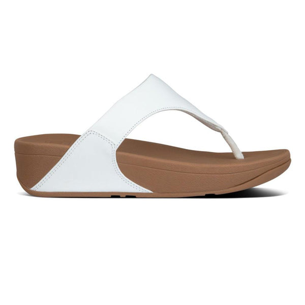 Fit Flop Lulu Leather Flip Flops - White-Fit Flop-Buy shoes online