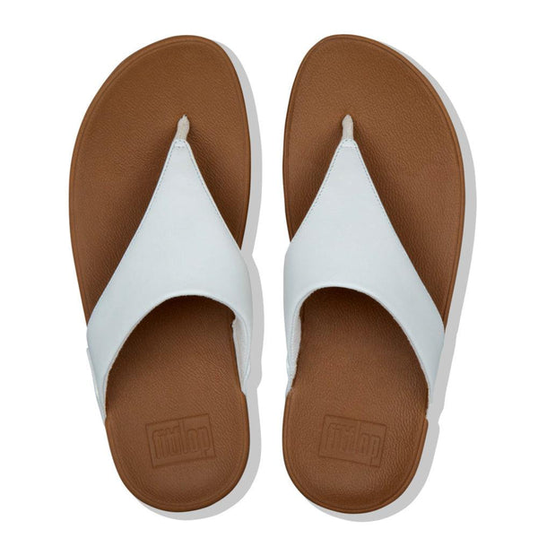 Fit Flop Lulu Leather Flip Flops - White-Fit Flop-Buy shoes online