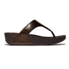 Fit Flop Lulu Leather Sandal - Metallic Chocolate Brown