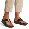 Fit Flop Lulu Leather Sandal - Metallic Chocolate Brown