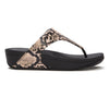 Fit Flop Lulu Snake Toe Post Sandal - Hazy Taupe/Black