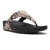 Fit Flop Lulu Snake Toe Post Sandal - Hazy Taupe/Black