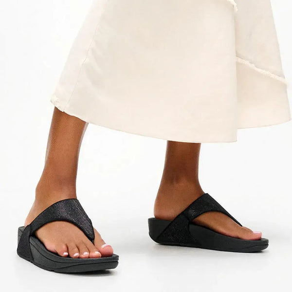 Fit Flop Lulu Textured Glitzy Sandal - Black