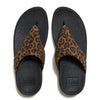 Fit Flop Lulu Toe Post Leopard Suede Sandal - Tan/Black Mix