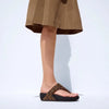 Fit Flop Lulu Toe Post Leopard Suede Sandal - Tan/Black Mix