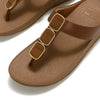 Fit Flop Lulu Toe Post Sleek Resin Trim Leather Sandal - Terracotta Tan