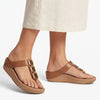 Fit Flop Lulu Toe Post Sleek Resin Trim Leather Sandal - Terracotta Tan