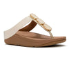 Fit Flop Lulu Toe Post Sleek Resin Trim Leather Sandal - Turtle Dove