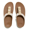 Fit Flop Lulu Toe Post Sleek Resin Trim Leather Sandal - Turtle Dove