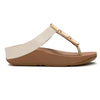 Fit Flop Lulu Toe Post Sleek Resin Trim Leather Sandal - Turtle Dove