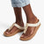 Fit Flop Lulu Toe Post Sleek Resin Trim Leather Sandal - Turtle Dove