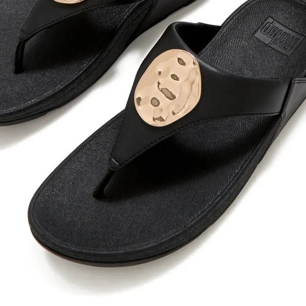Fit Flop Lulu Toe Post with Metal Adornment - Black