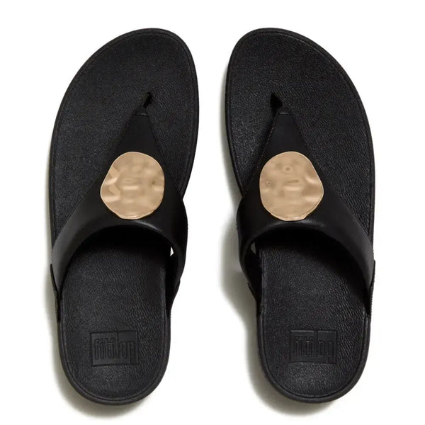 Fit Flop Lulu Toe Post with Metal Adornment - Black